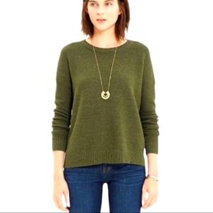 Madewell Texturework Sweater Forest Green size small S EUC cotton viscose nylon